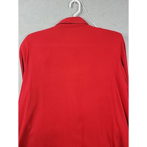 Vtg Niki & Danielle Rock N Roll Red Embroidered SS Button Up Shirt Plus 22W - Picture 7 of 12